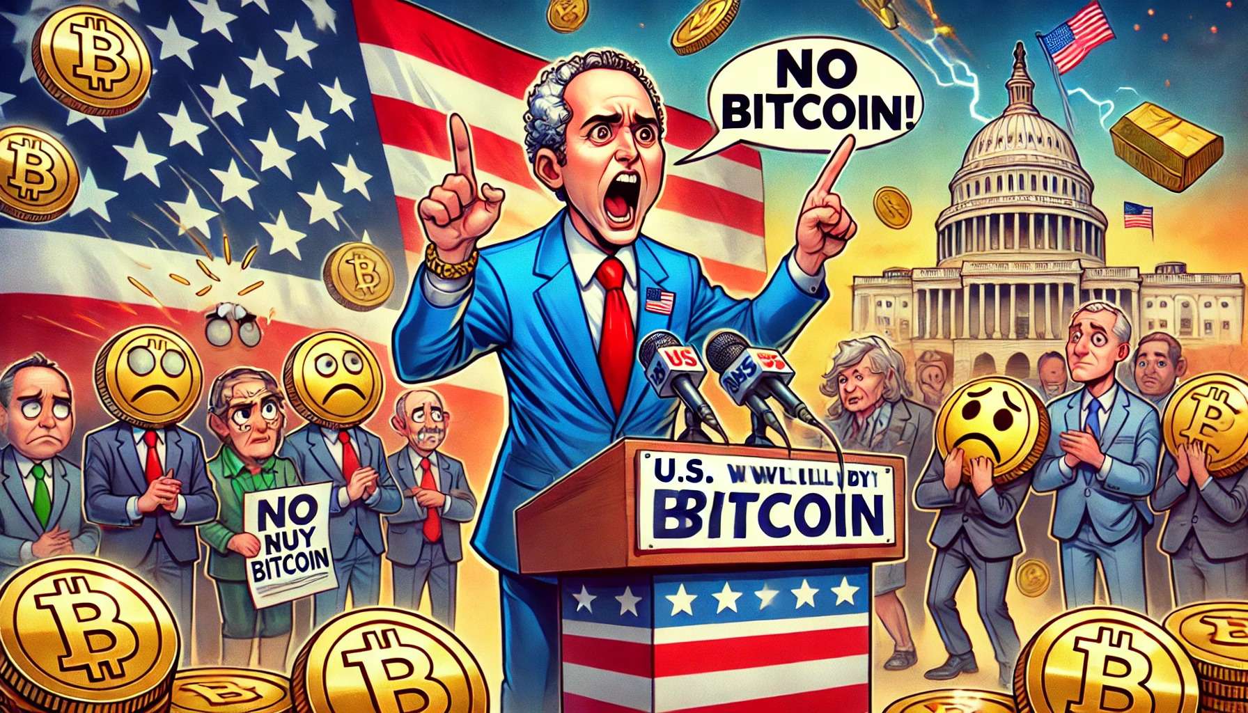 Peter Schiff waarschuwt - VS zal géén Bitcoin kopen