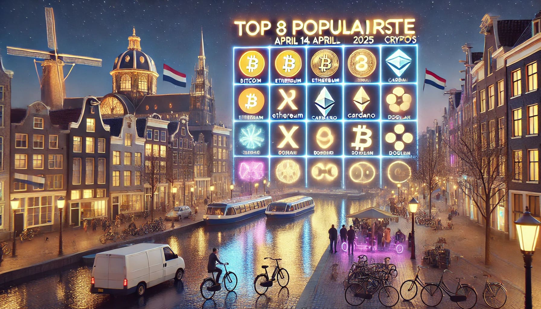 Top 8 populairste crypto's van vandaag 14 april 2025 in Nederland