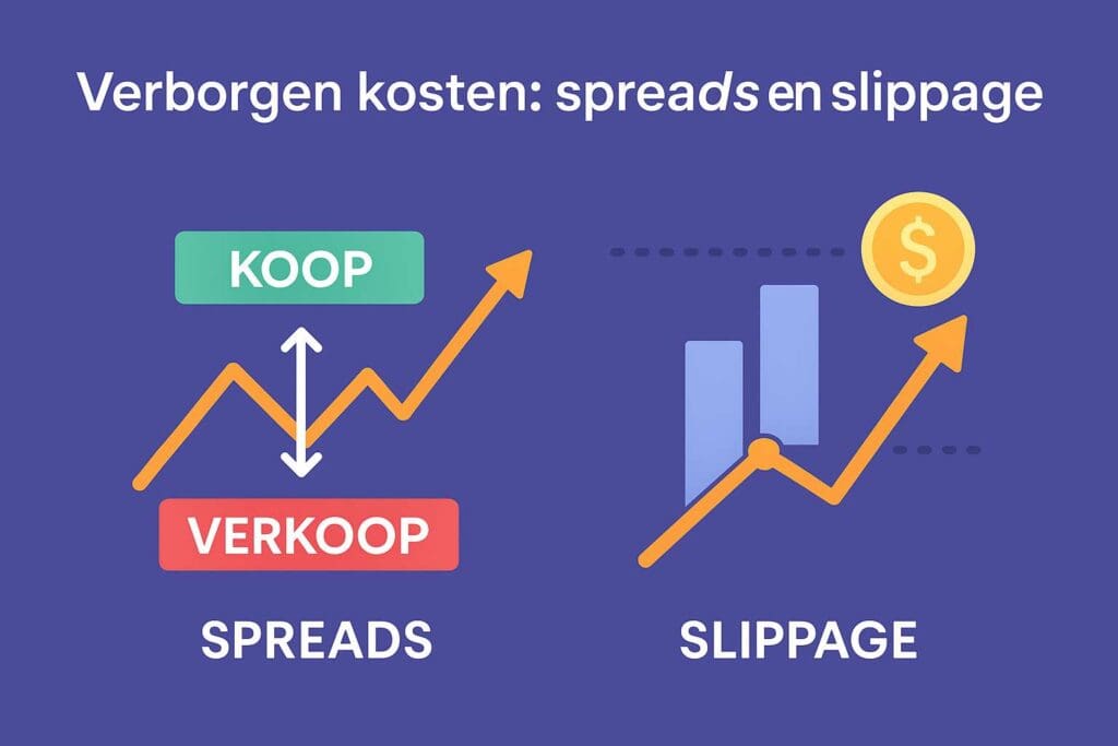 Grafiek toont het verschil tussen spreads en slippage bij het kopen van crypto
