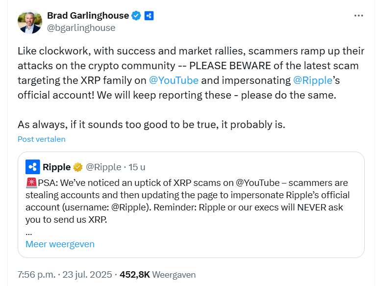 X bericht Brad Garlingshouse