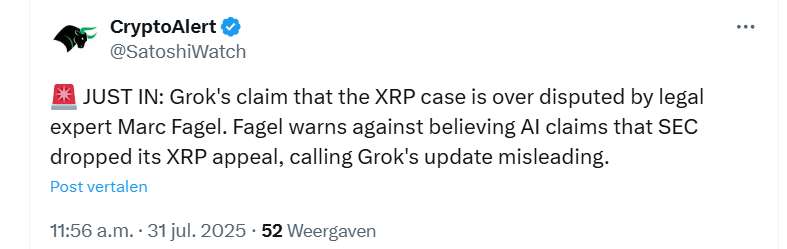 X bericht CryptoAlert
