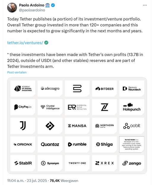 X bericht Paolo Ardoino