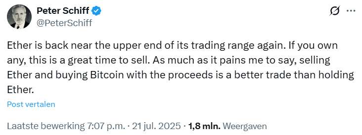 X bericht Peter Schiff