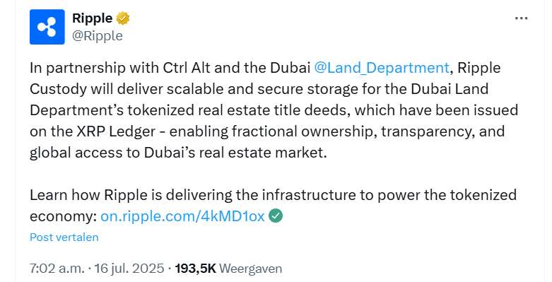 X bericht Ripple