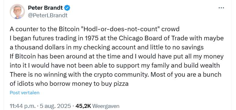 X bericht Peter Brandt