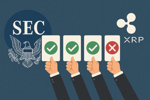 XRP ETF kans onzeker door tegenstand van SEC-commissaris