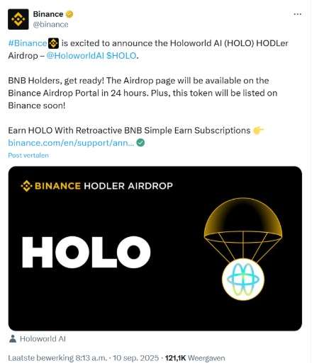 X bericht Binance