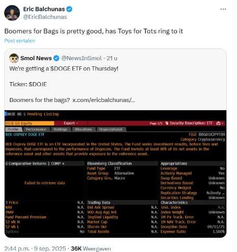 X bericht Eric Balchunas