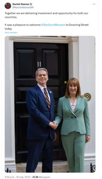 X bericht Rachel Reeves
