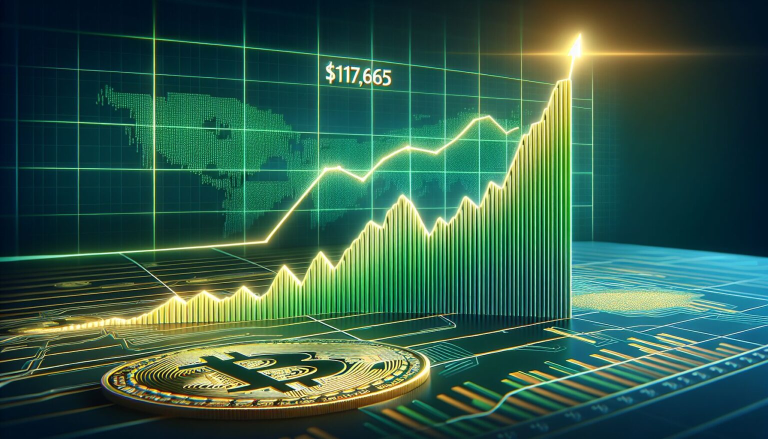 Bitcoin stijgt naar $117.865 met kans op doorbraak naar $120.000