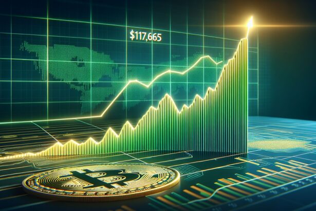 Bitcoin stijgt naar $117.865 met kans op doorbraak naar $120.000