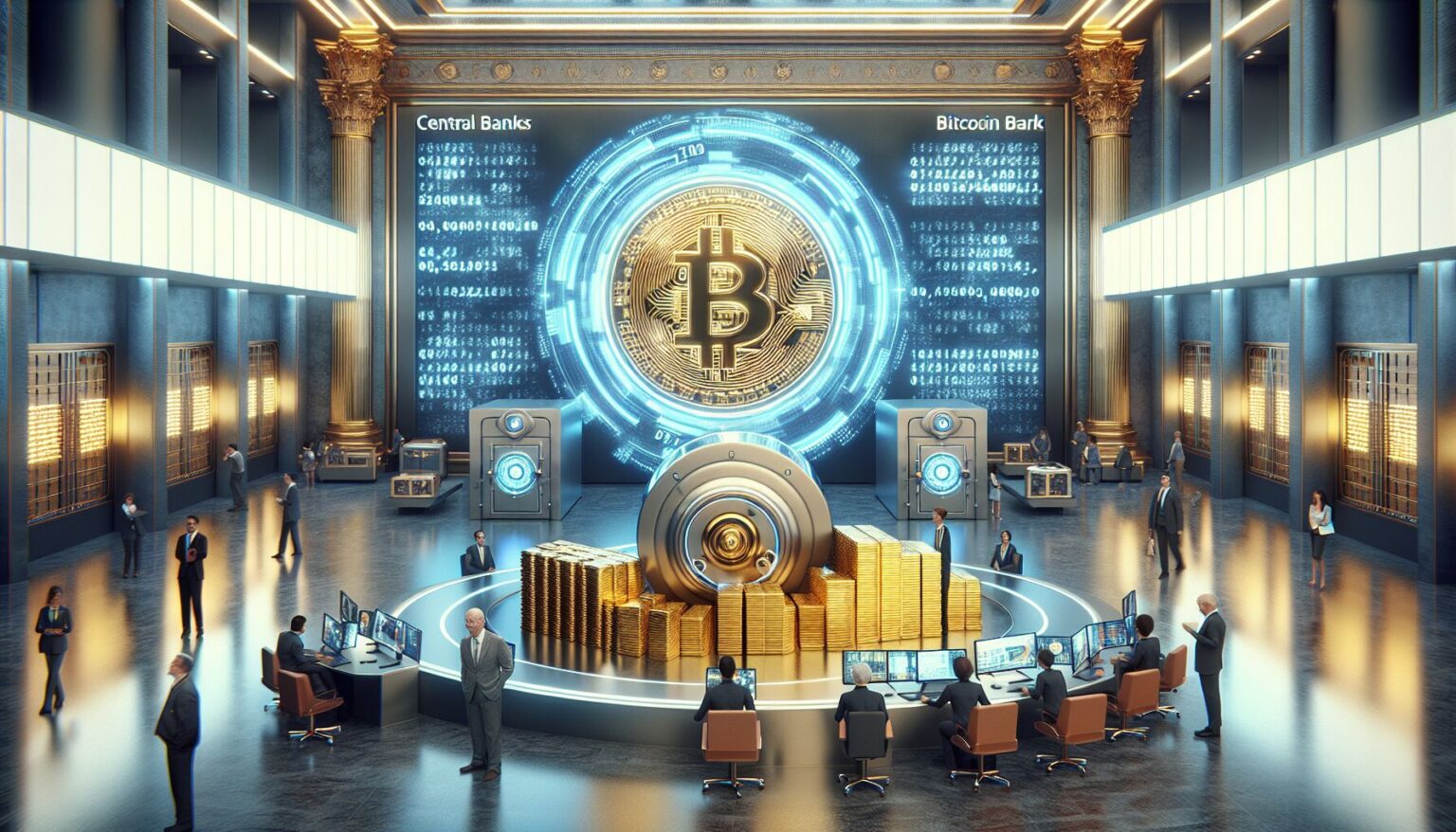 Centrale banken integreren Bitcoin in reserves naast goud rond 2030