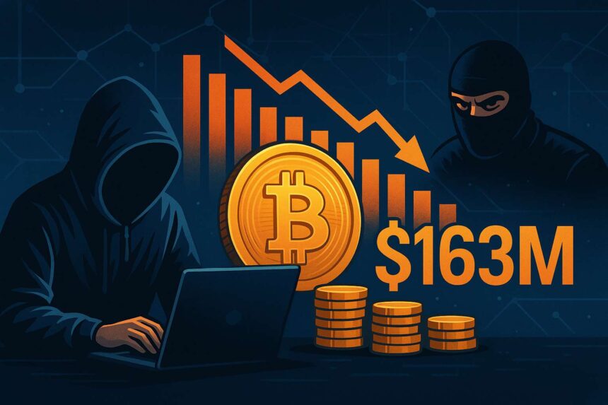 Crypto hacks in augustus 2025 veroorzaken $163 miljoen schade