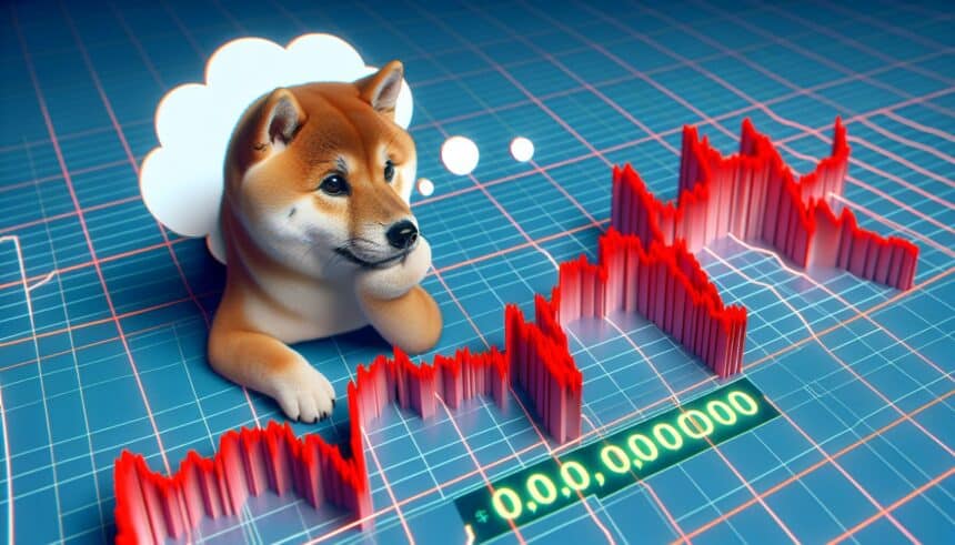 Shiba Inu koers worstelt met weerstand en dreigt daling naar 0,00001000