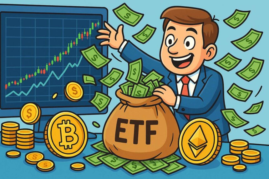 Beleggers pompen miljoenen in Bitcoin en Ethereum spot ETF’s