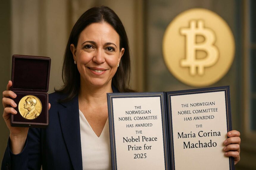 Bitcoin voorvechter María Corina Machado wint Nobelprijs