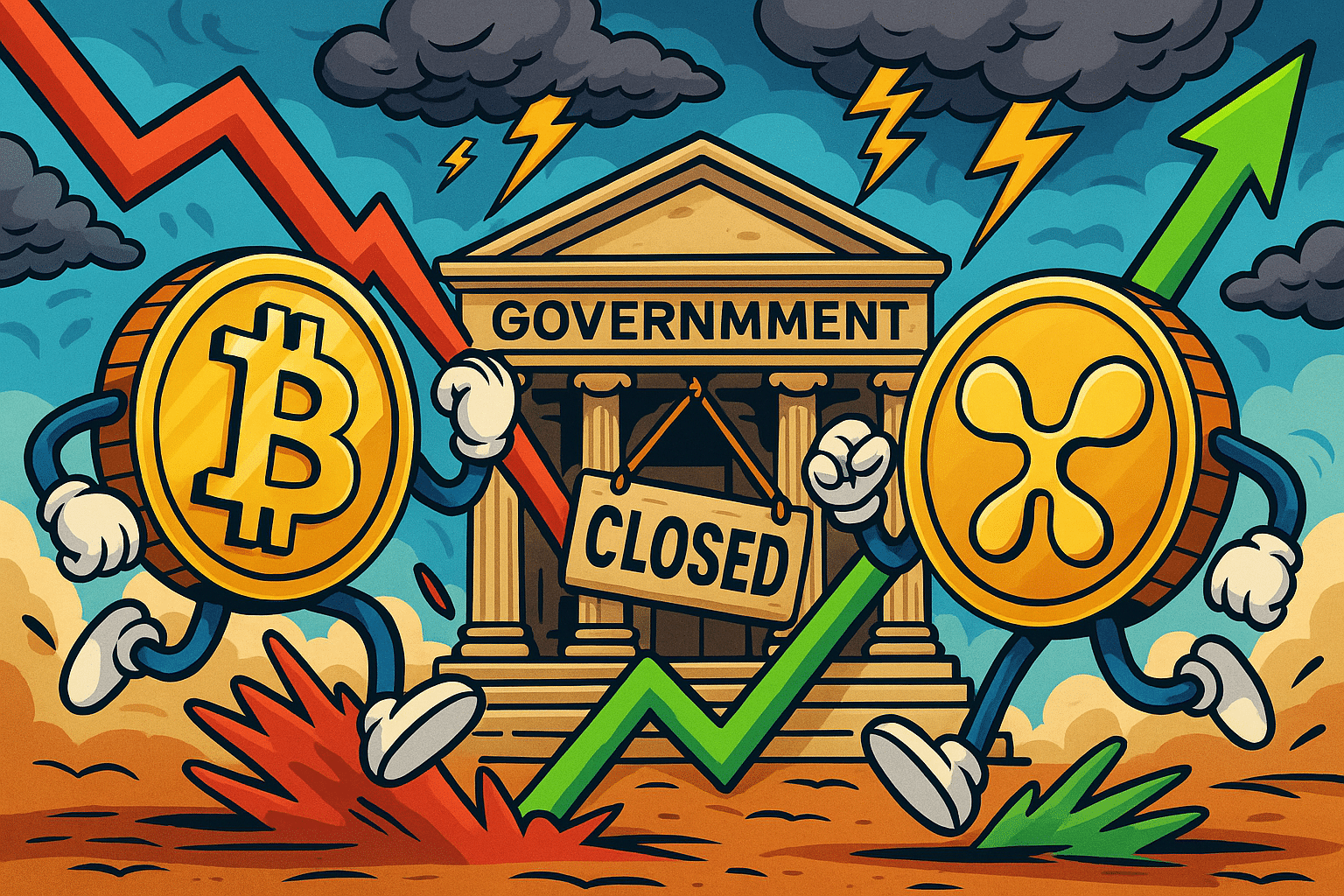 shutdown vs voorbij en bitcoin stijgt