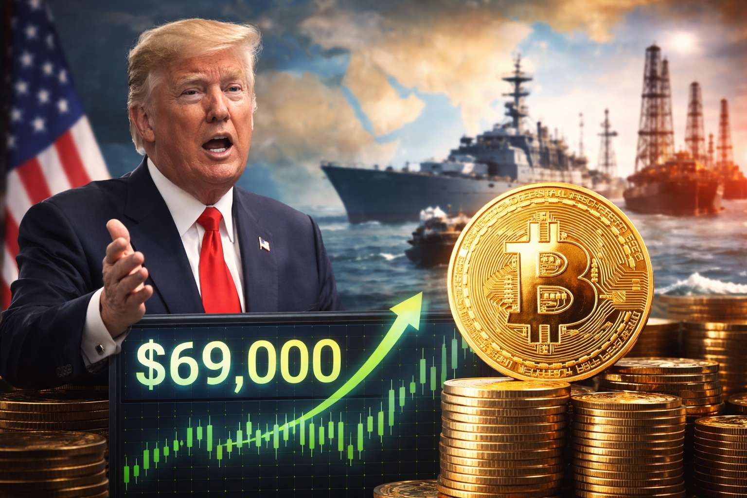 Bitcoin boven $69.000 nadat Trump einde oorlog suggereert
