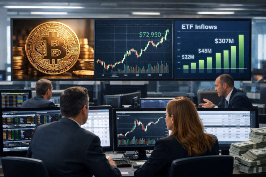 Kapitaalinstroom bij Bitcoin ETF’s loopt op tot $462 miljoen