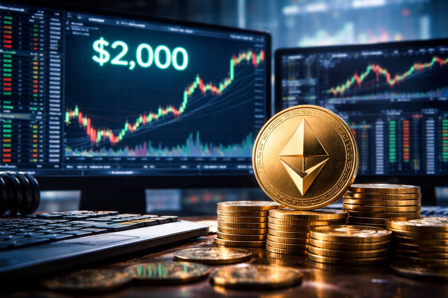 Ethereum koers blijft boven $2.000 terwijl handel toeneemt