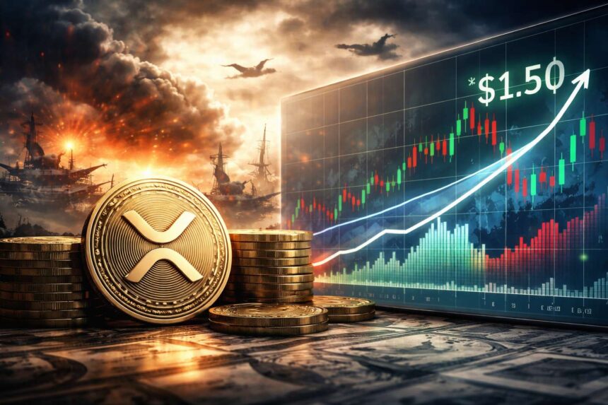 XRP koers richting $1,50 mogelijk? Oorlog zet druk op crypto